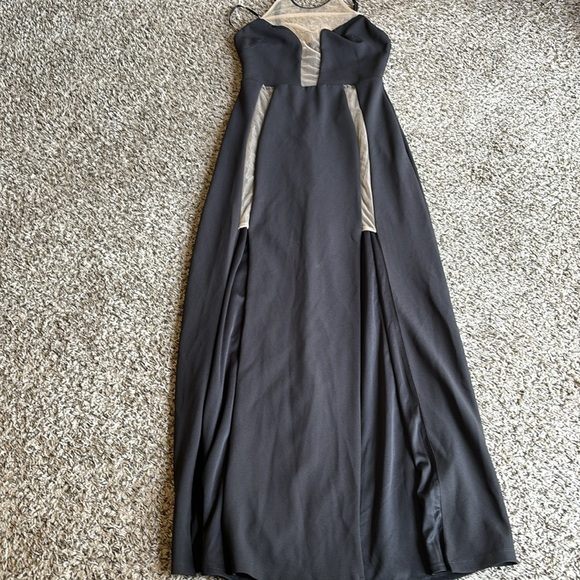 Bebe double split sheer bodice long slip gown cocktail Midi Dress size M - Picture 8 of 14